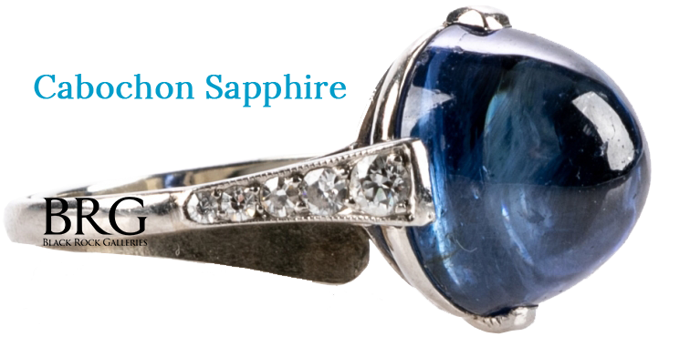 This is a cabochon sapphire ring